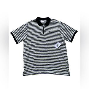 Obey NWT Men’s Size Medium Anno Jacquard Polo Black Purple Yellow Multistripe